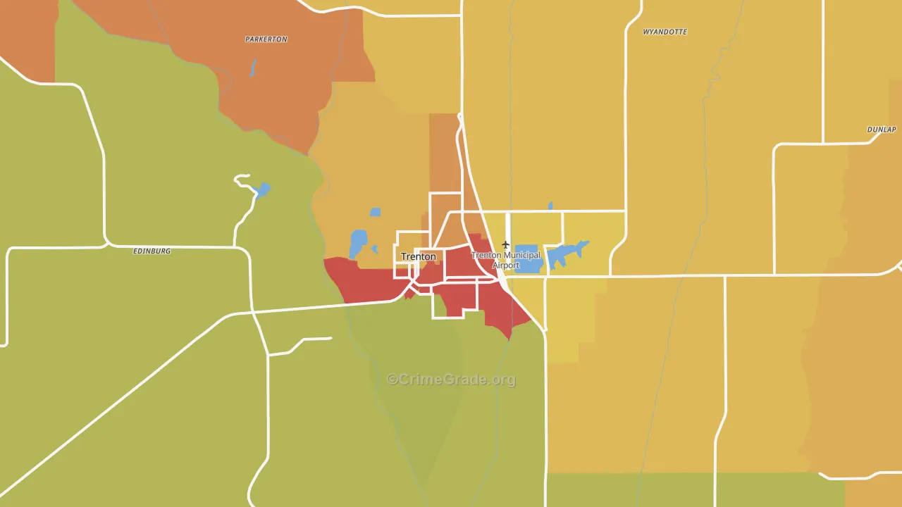 Trenton, MO Map of Drug-Related Crime Rates