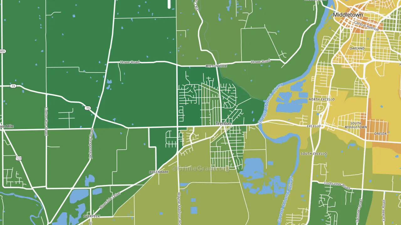 Trenton, OH Map of Drug-Related Crime Rates