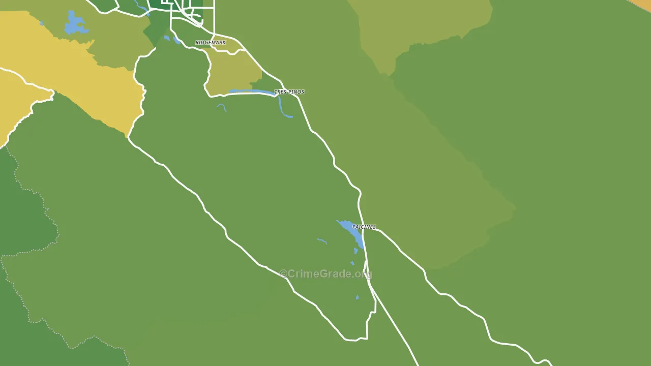 Tres Pinos, CA Map of Drug-Related Crime Rates
