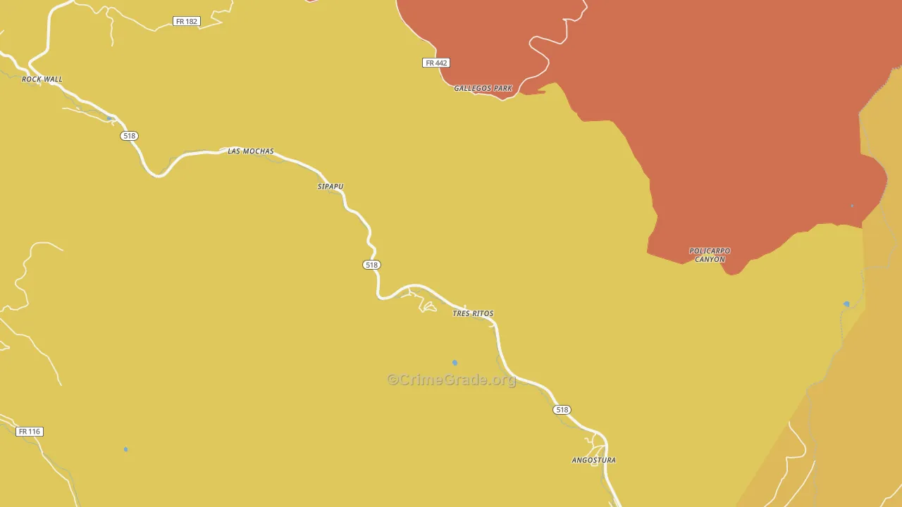 Tres Ritos, NM Map of Drug-Related Crime Rates