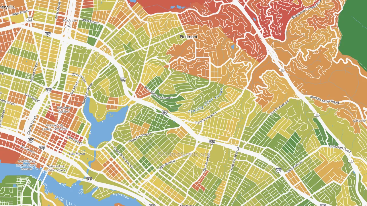 Trestle Glen, Oakland, CA Map of Drug-Related Crime Rates