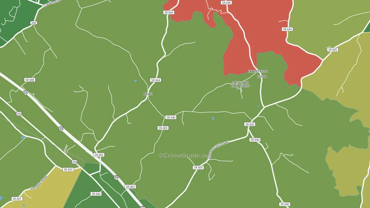 Trevilians, VA Map of Drug-Related Crime Rates