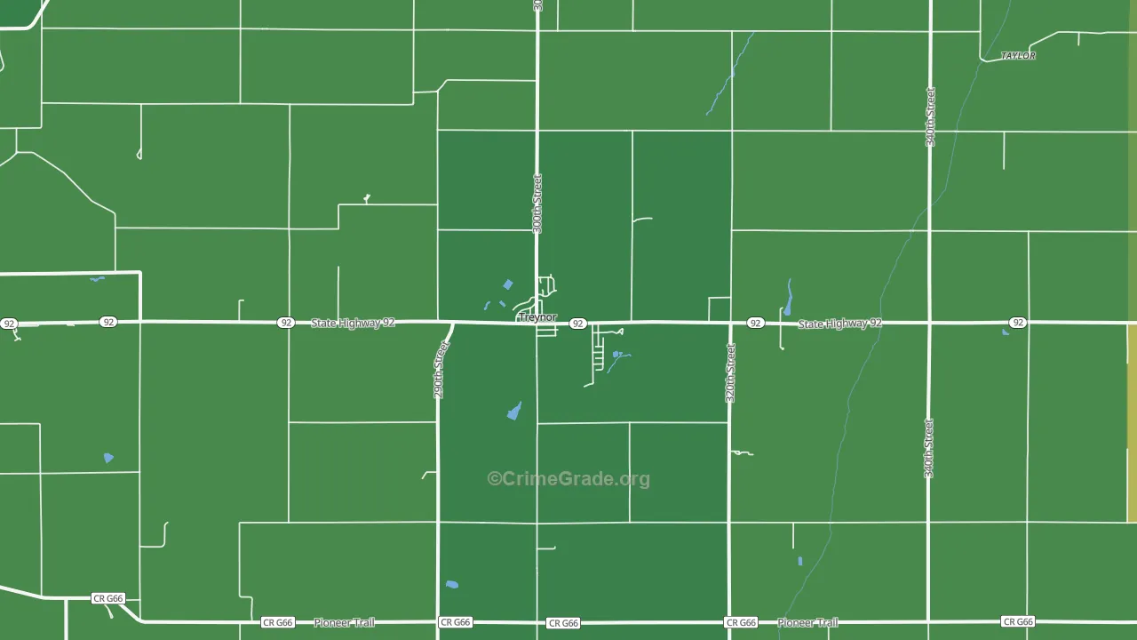 Treynor, IA Map of Drug-Related Crime Rates