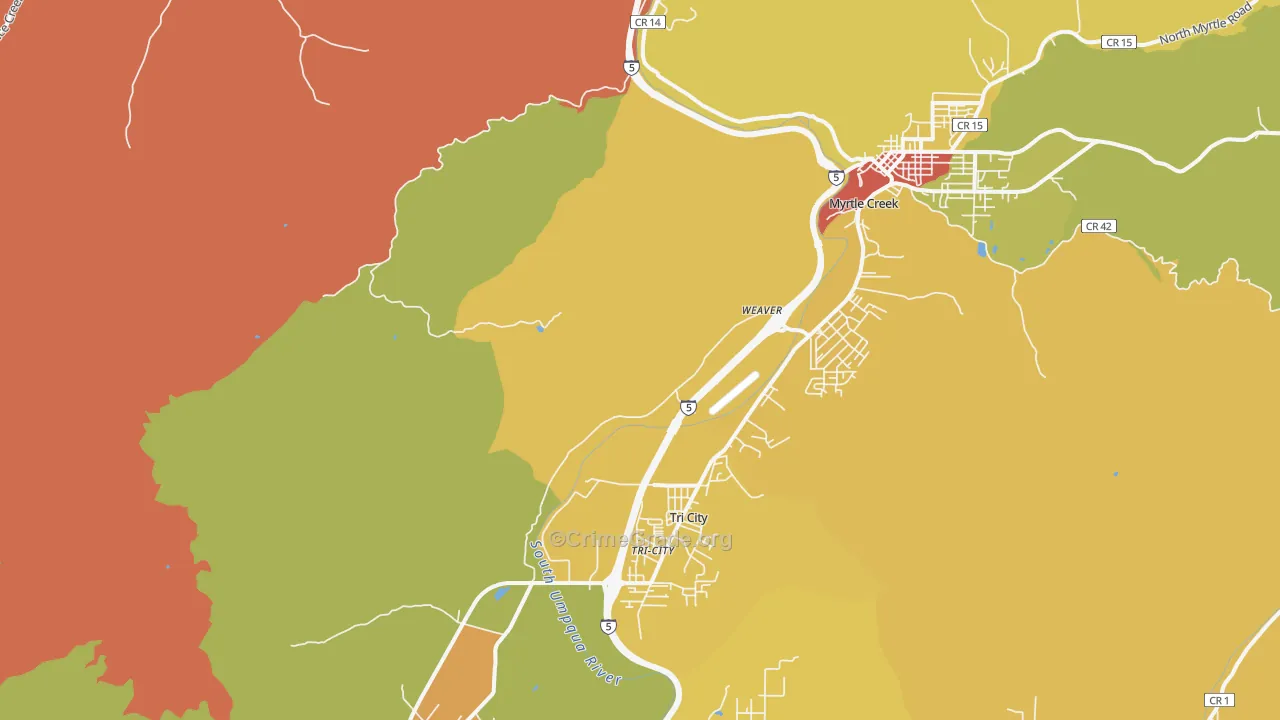 Tri-City, OR Map of Drug-Related Crime Rates