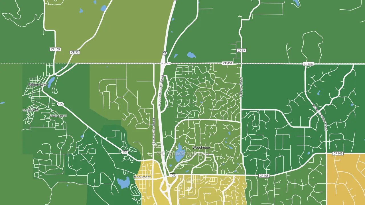 Tri-Lakes, Woodmoor, CO Map of Drug-Related Crime Rates