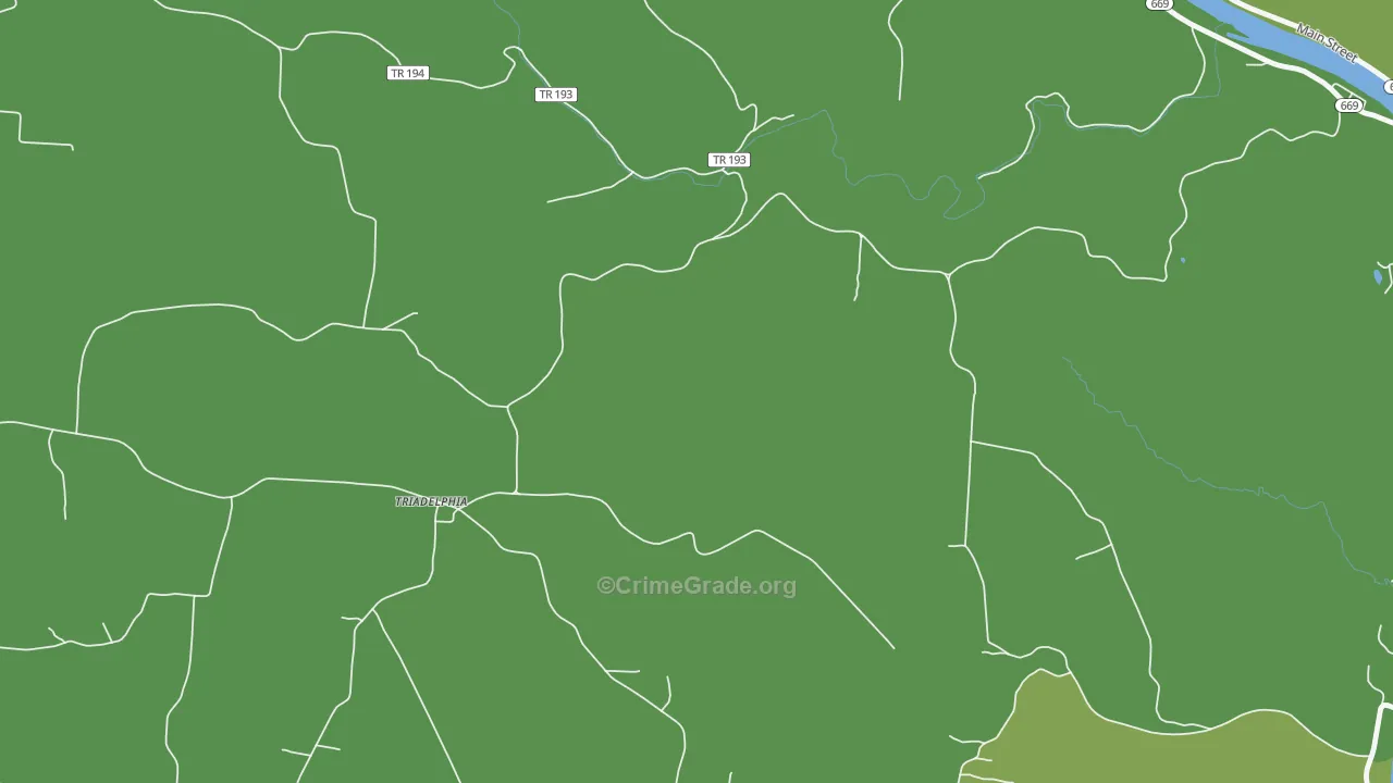 Triadelphia, OH Map of Drug-Related Crime Rates