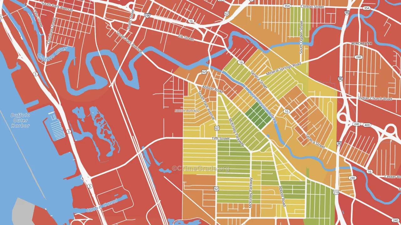 Triangle, Buffalo, NY Map of Drug-Related Crime Rates