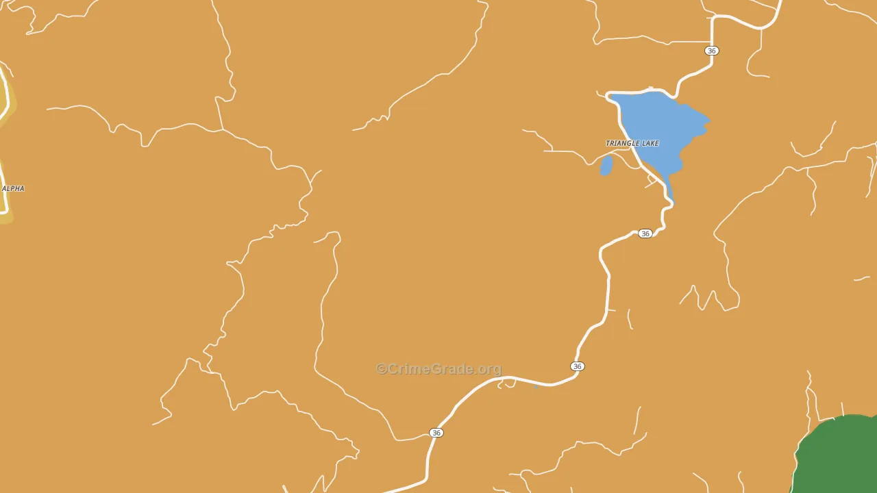 Triangle Lake, OR Map of Drug-Related Crime Rates