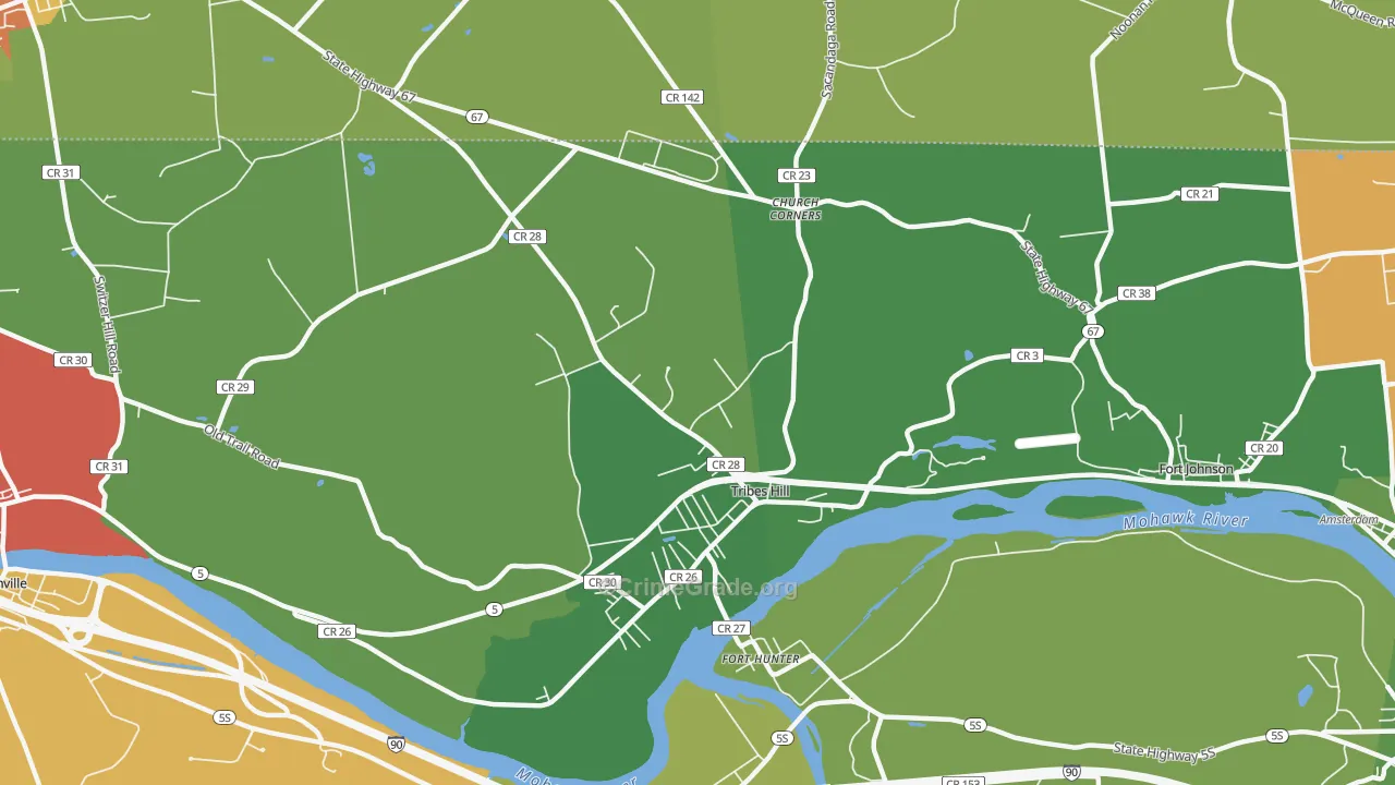 Tribes Hill, NY Map of Drug-Related Crime Rates