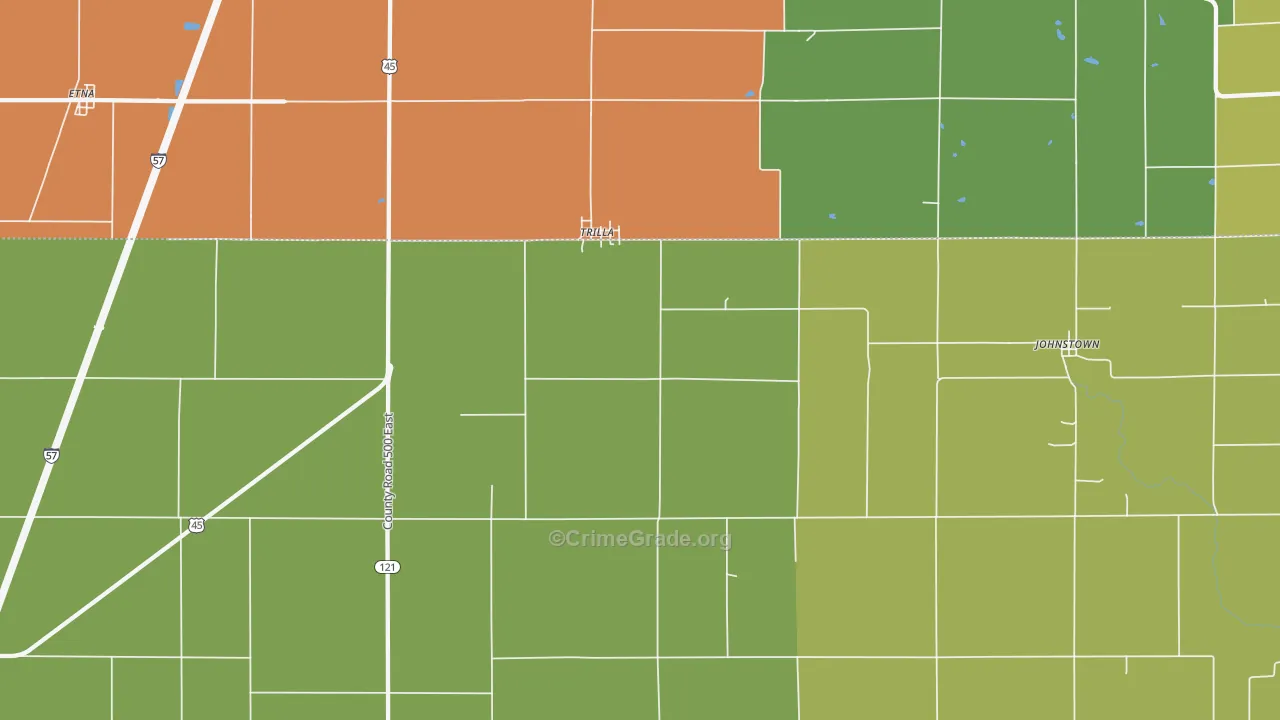 Trilla, IL Map of Drug-Related Crime Rates