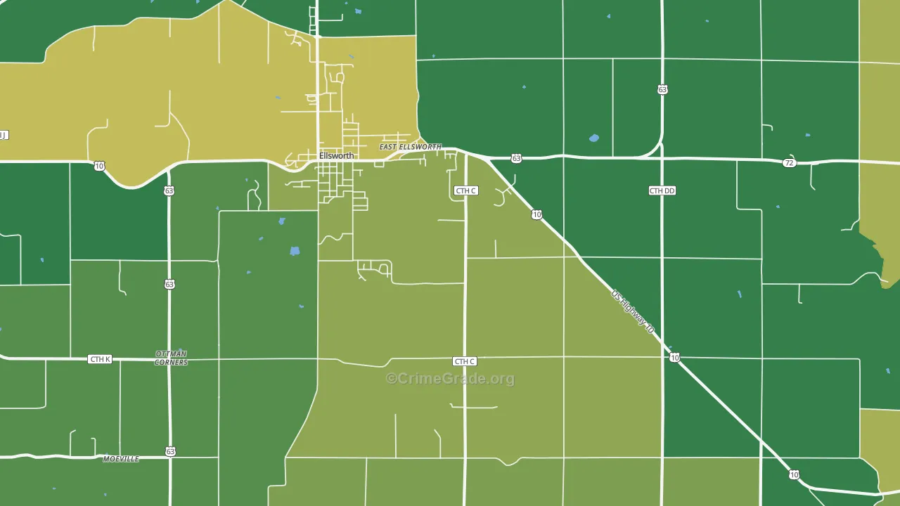 Trimbelle, WI Map of Drug-Related Crime Rates