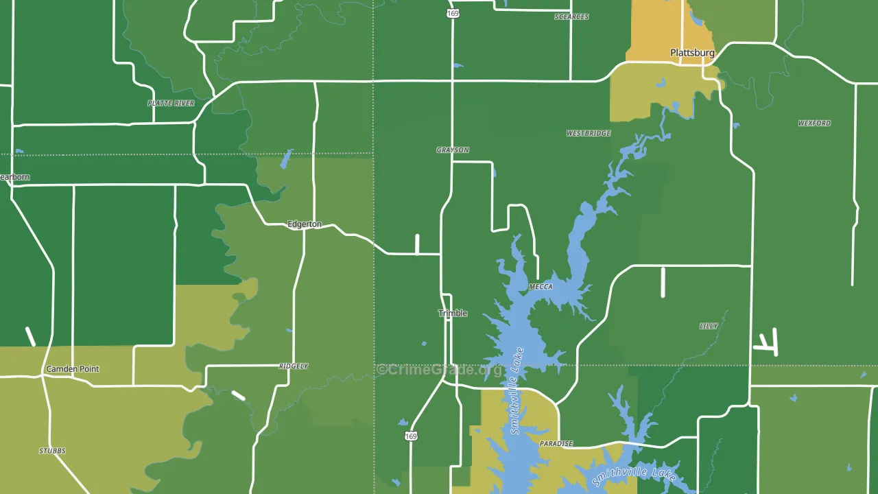 Trimble, MO Map of Drug-Related Crime Rates