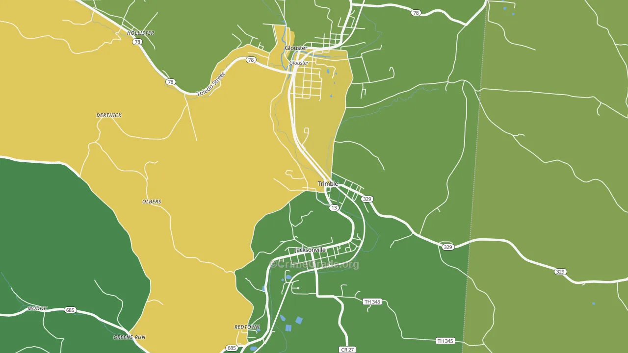 Trimble, OH Map of Drug-Related Crime Rates