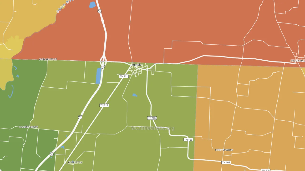 Trimble, TN Map of Drug-Related Crime Rates