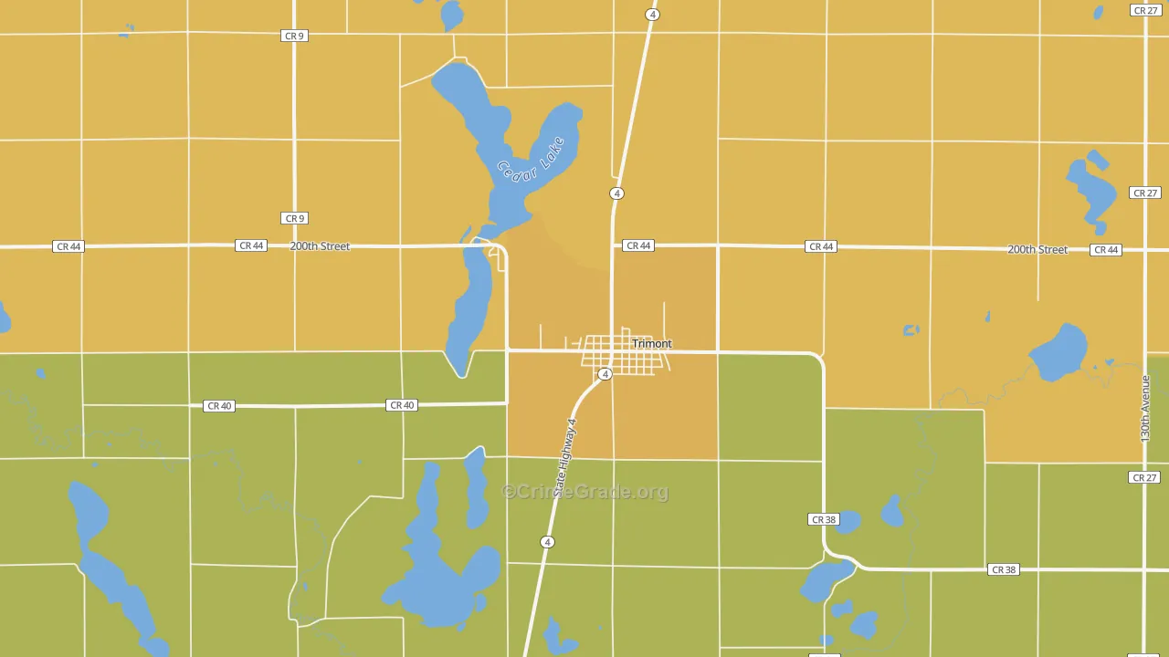 Trimont, MN Map of Drug-Related Crime Rates