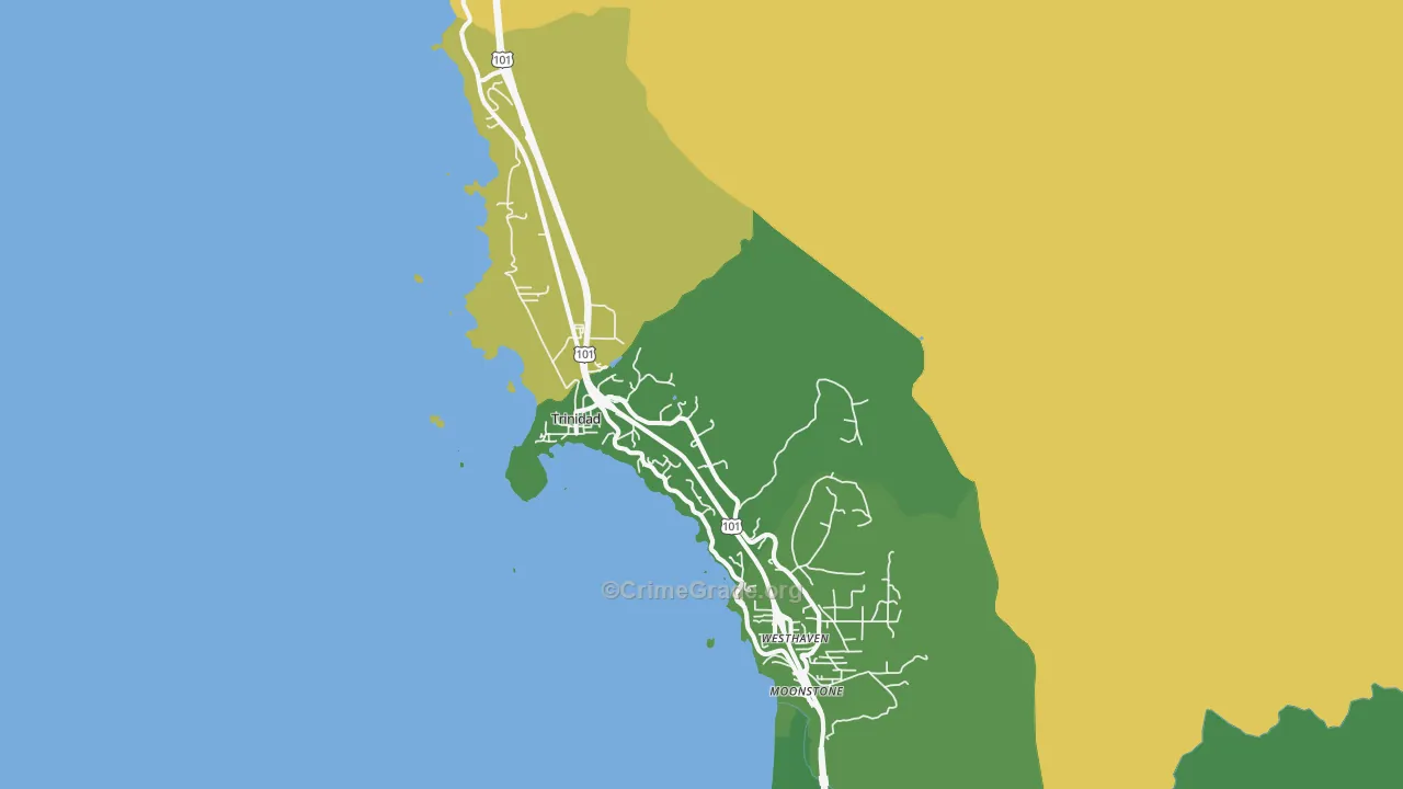 Trinidad, CA Map of Drug-Related Crime Rates