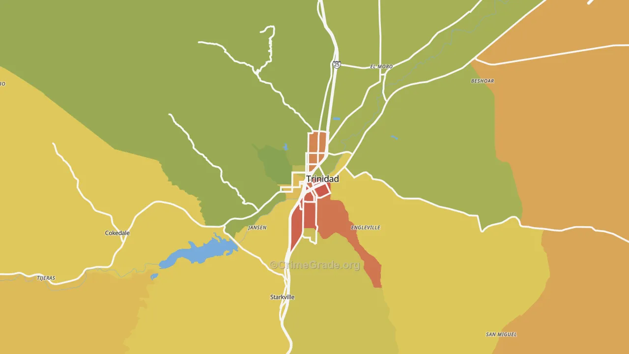 Trinidad, CO Map of Drug-Related Crime Rates