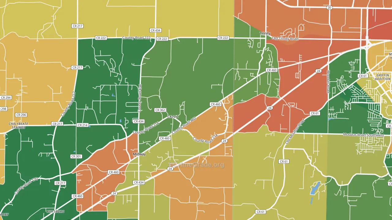 Trinity, AL Map of Drug-Related Crime Rates