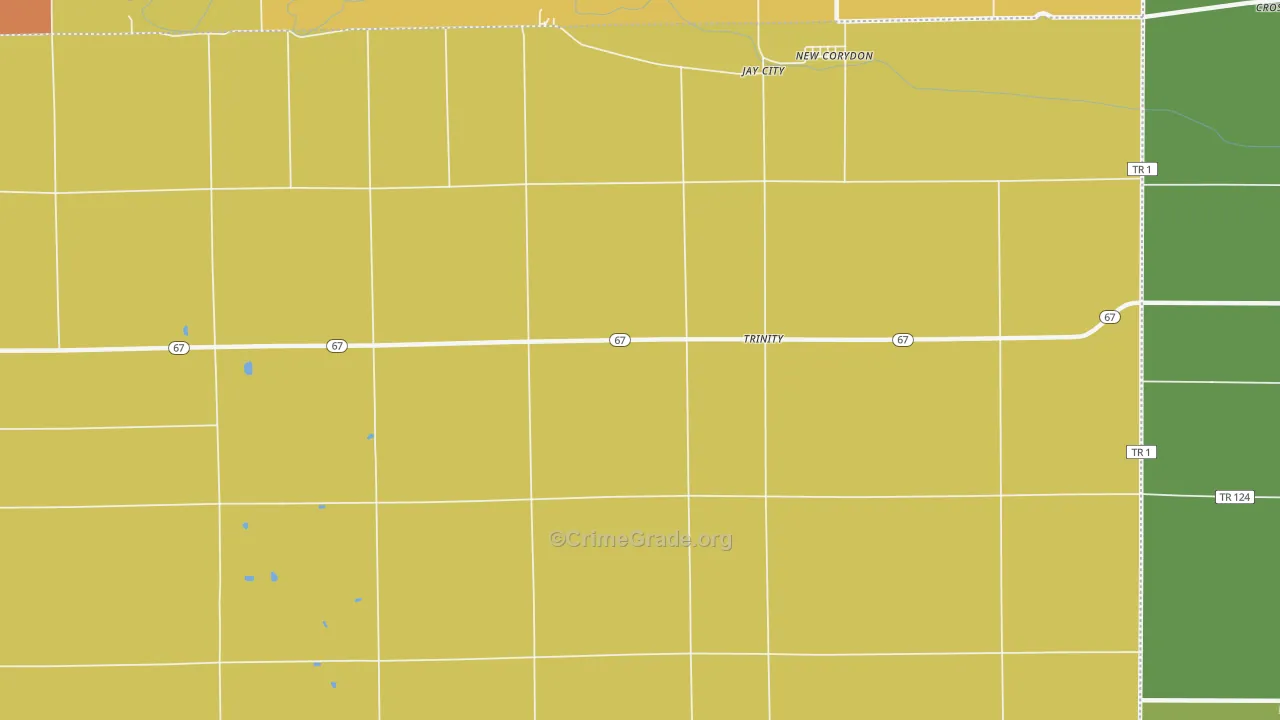 Trinity, IN Map of Drug-Related Crime Rates