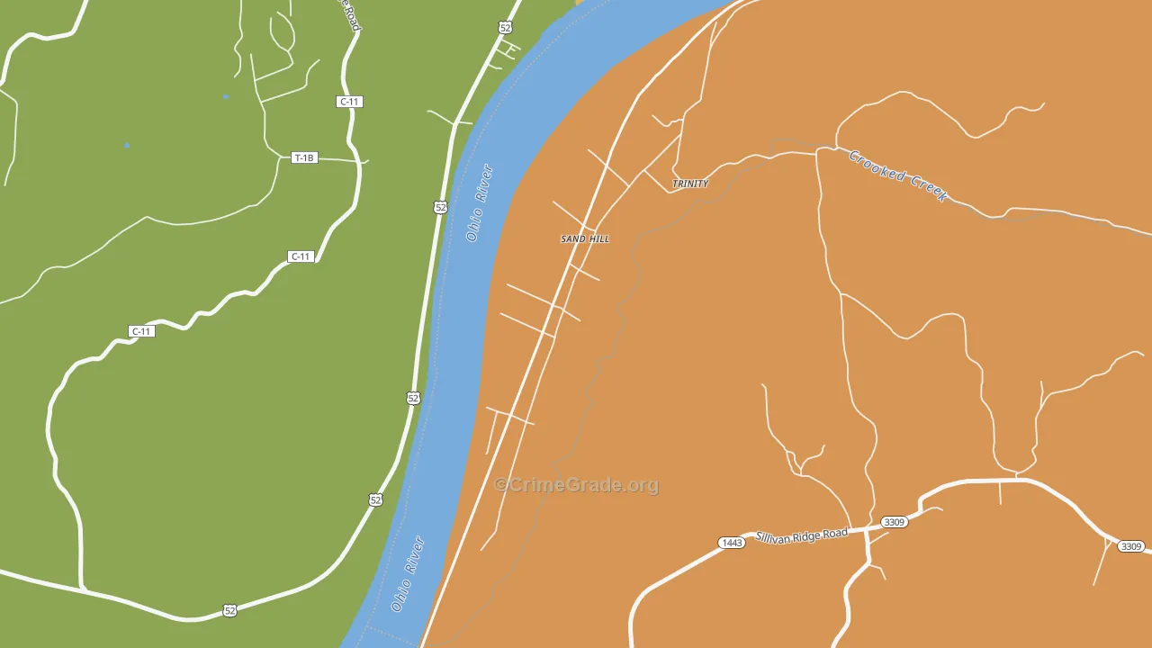 Trinity, KY Map of Drug-Related Crime Rates