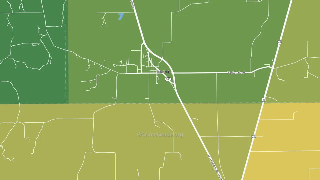 Trinity, MS Map of Drug-Related Crime Rates