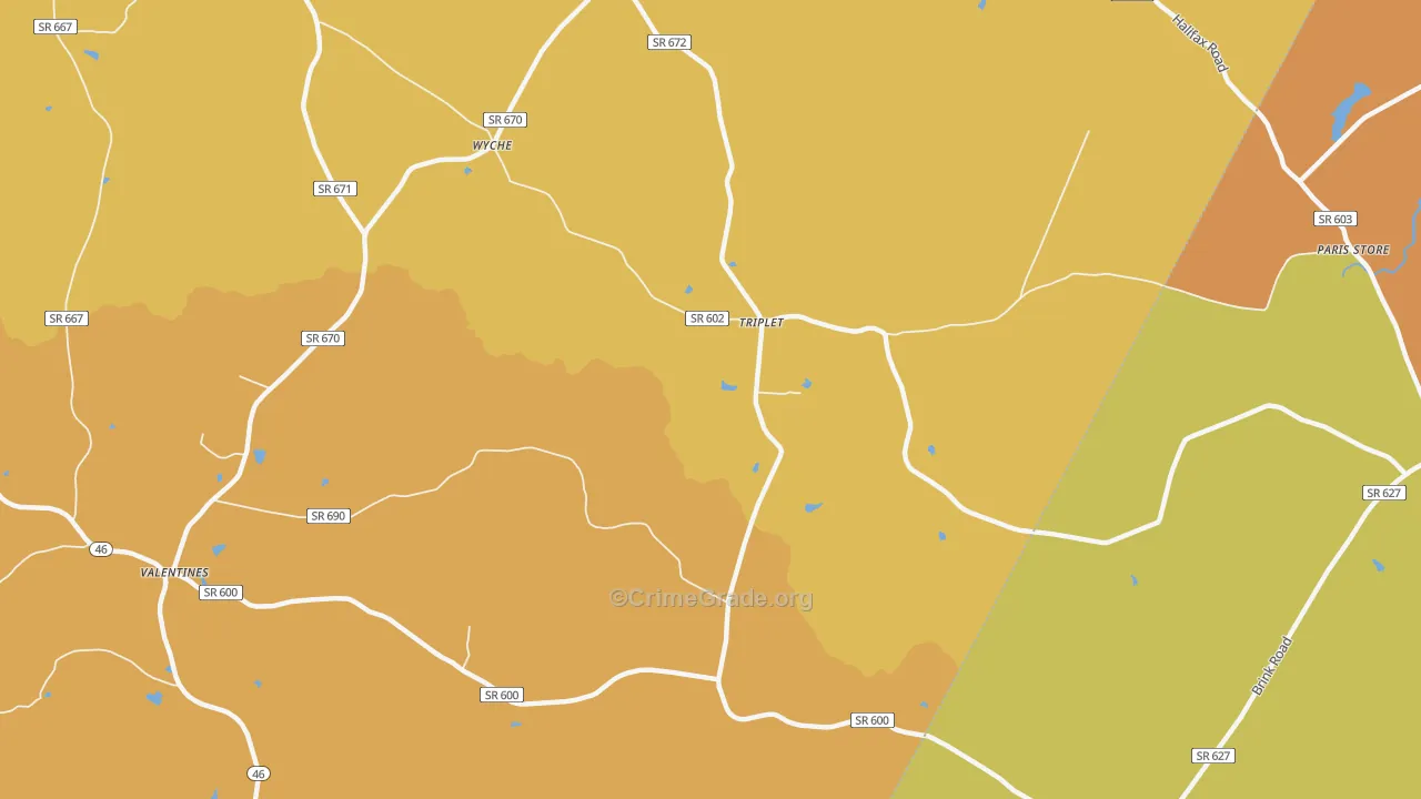 Triplet, VA Map of Drug-Related Crime Rates