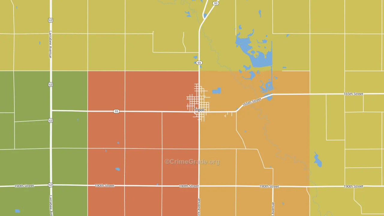 Tripoli, IA Map of Drug-Related Crime Rates