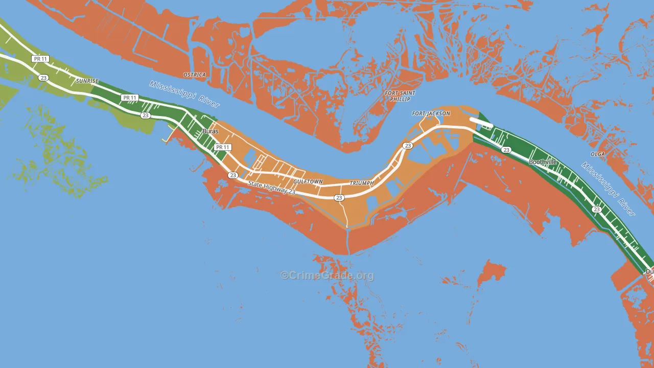 Triumph, LA Map of Drug-Related Crime Rates