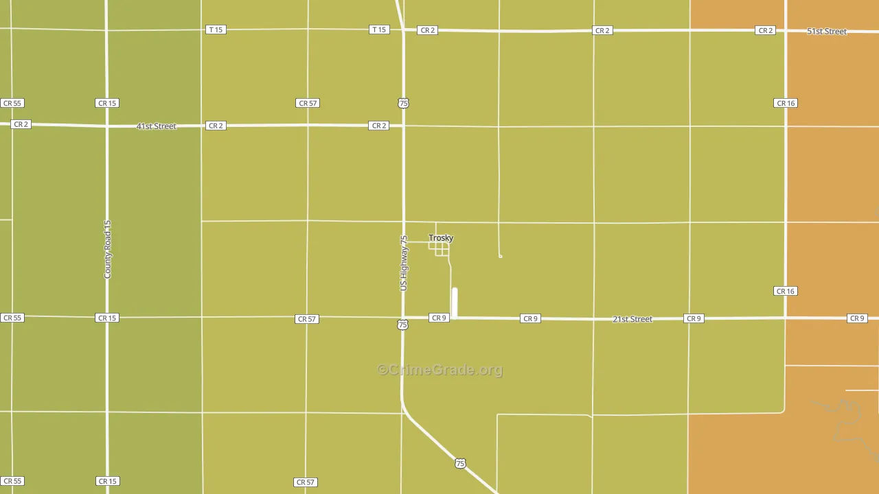 Trosky, MN Map of Drug-Related Crime Rates