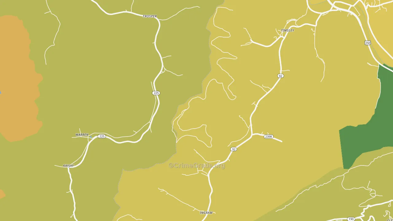 Trosper, KY Map of Drug-Related Crime Rates