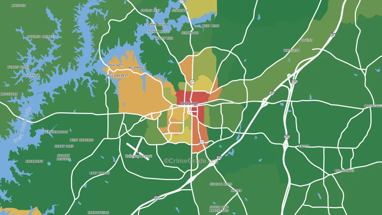 Troup County, GA Map of Drug-Related Crime Rates