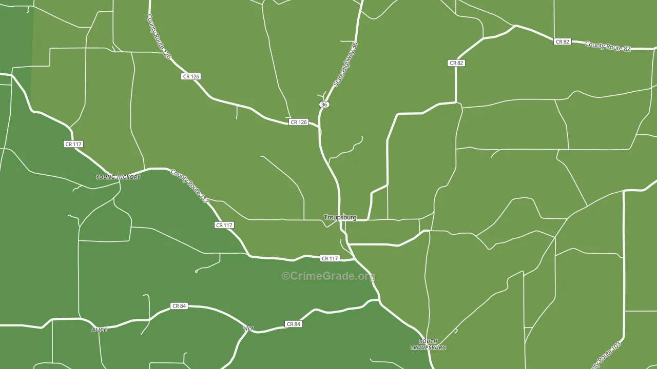 Troupsburg, NY Map of Drug-Related Crime Rates