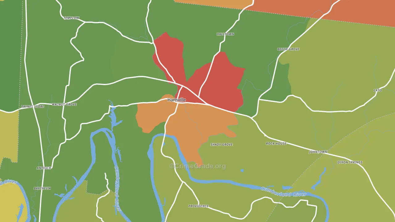 Trousdale County, TN Map of Drug-Related Crime Rates