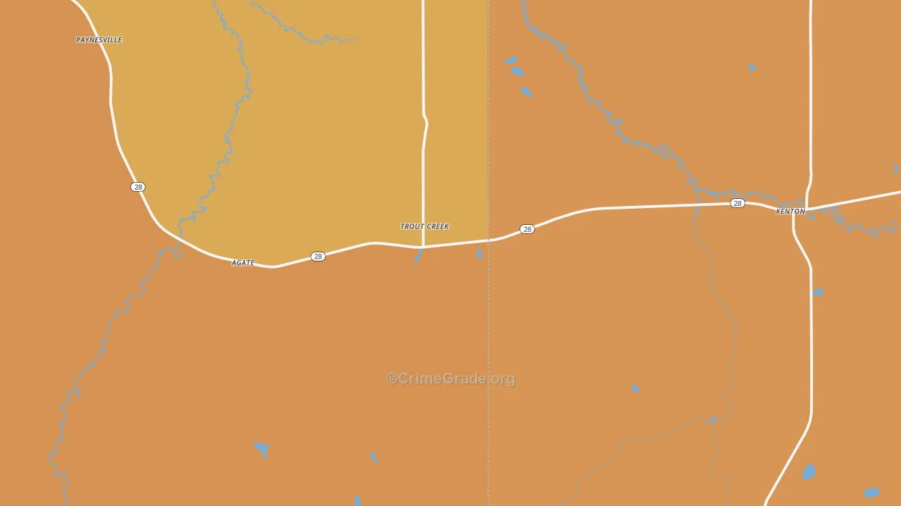 Trout Creek, MI Map of Drug-Related Crime Rates