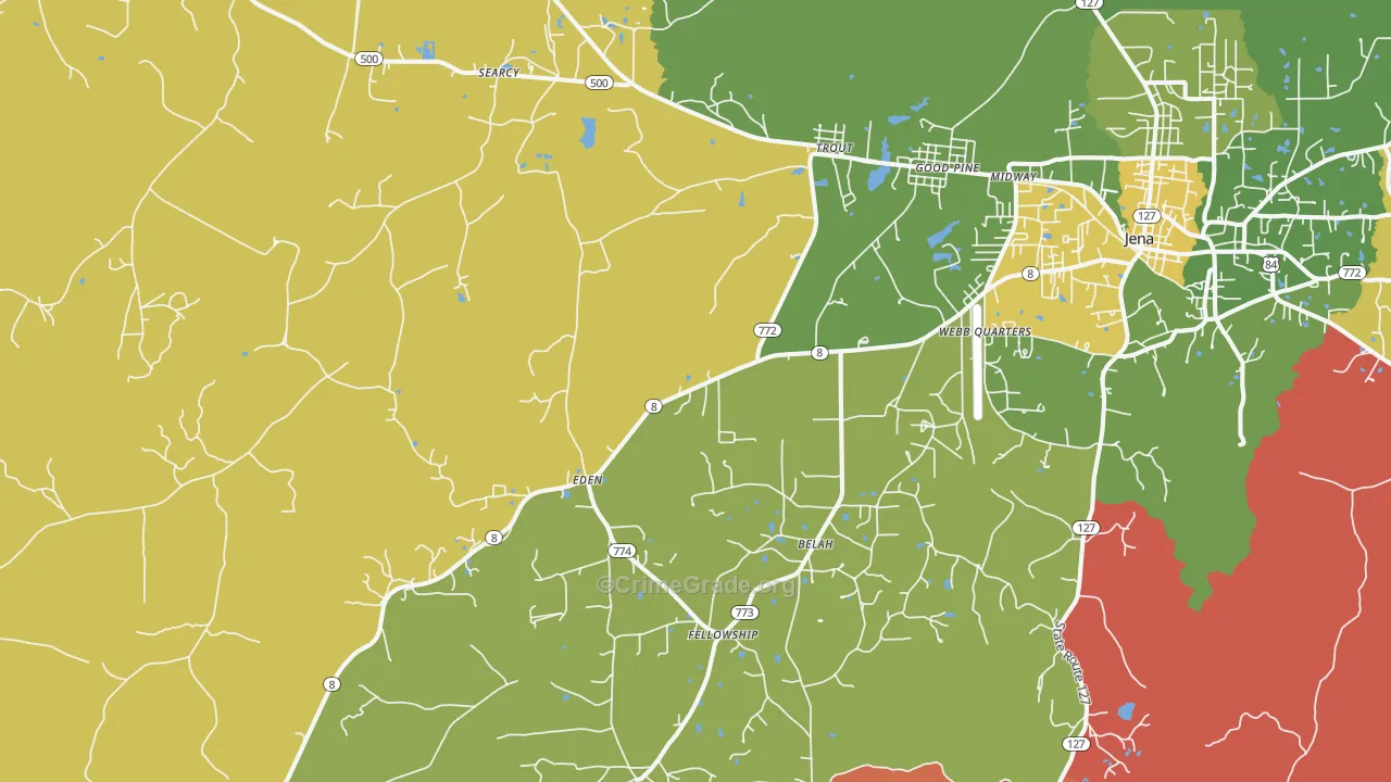 Trout, LA Map of Drug-Related Crime Rates