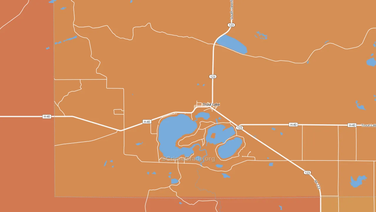 Trout Lake, MI Map of Drug-Related Crime Rates