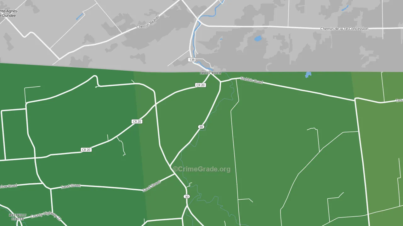 Trout River, NY Map of Drug-Related Crime Rates