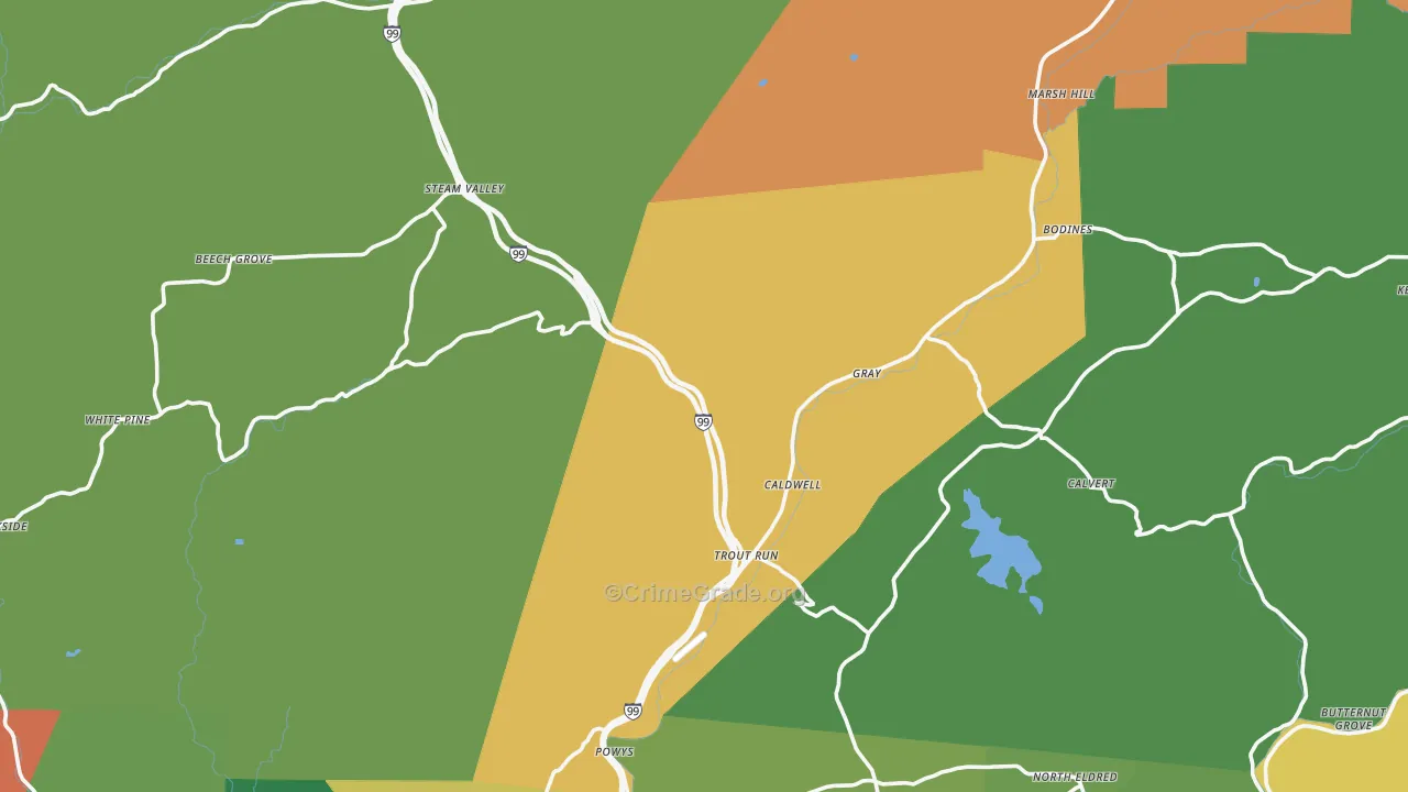 Trout Run, PA Map of Drug-Related Crime Rates