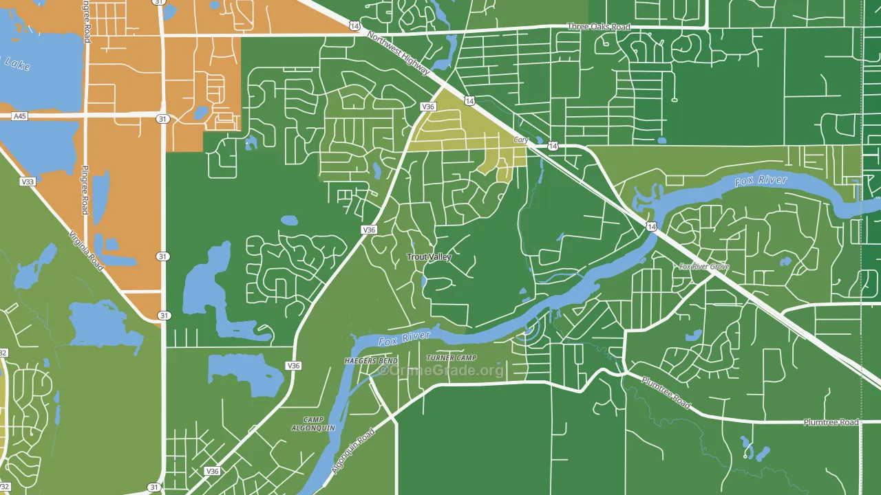 Trout Valley, IL Map of Drug-Related Crime Rates