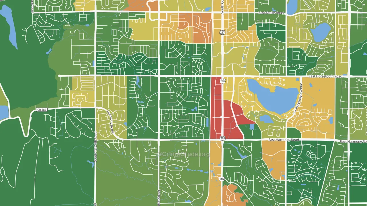 Troutman Park, Fort Collins, CO Map of Drug-Related Crime Rates
