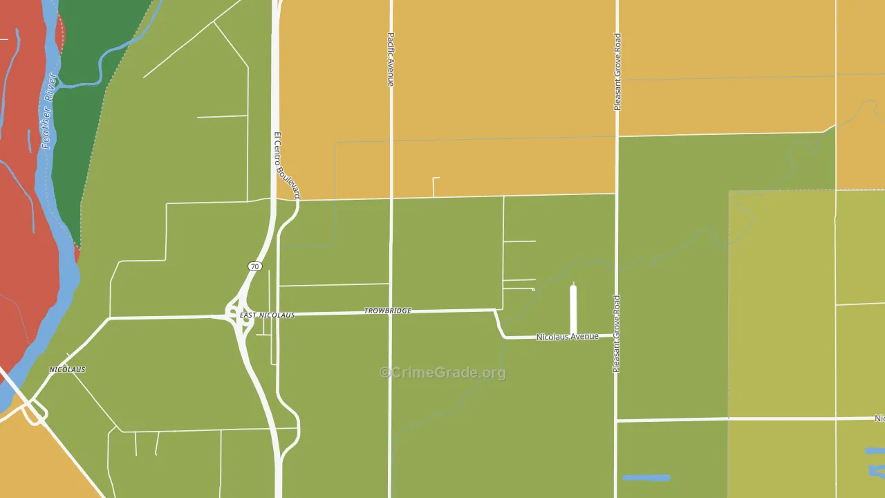 Trowbridge, CA Map of Drug-Related Crime Rates