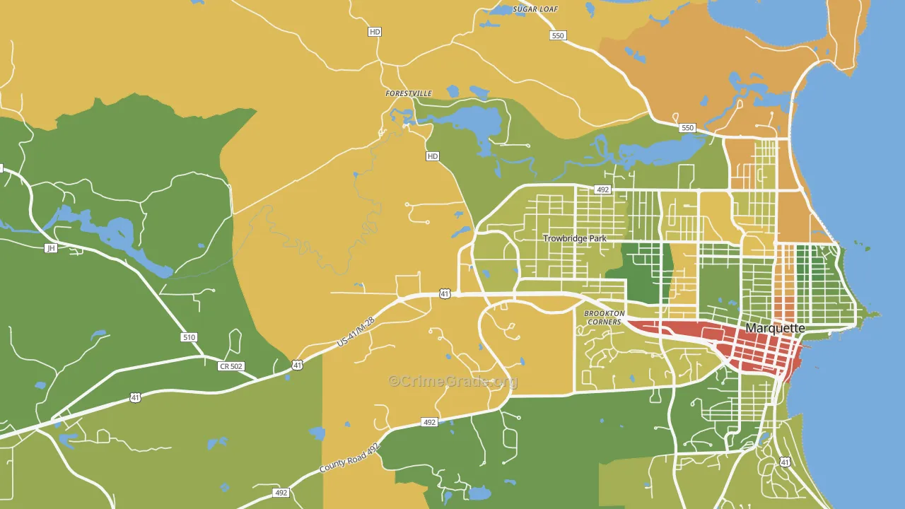 Trowbridge Park, MI Map of Drug-Related Crime Rates