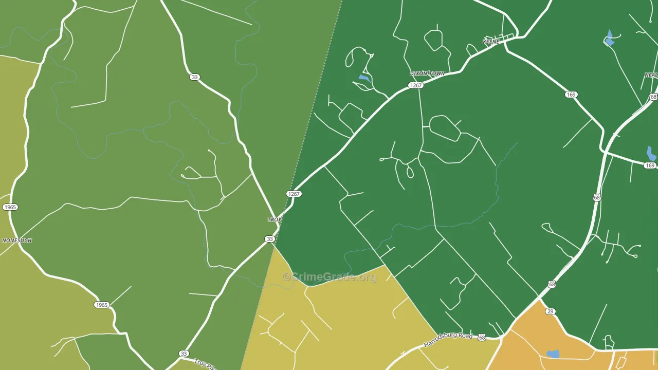 Troy, KY Map of Drug-Related Crime Rates