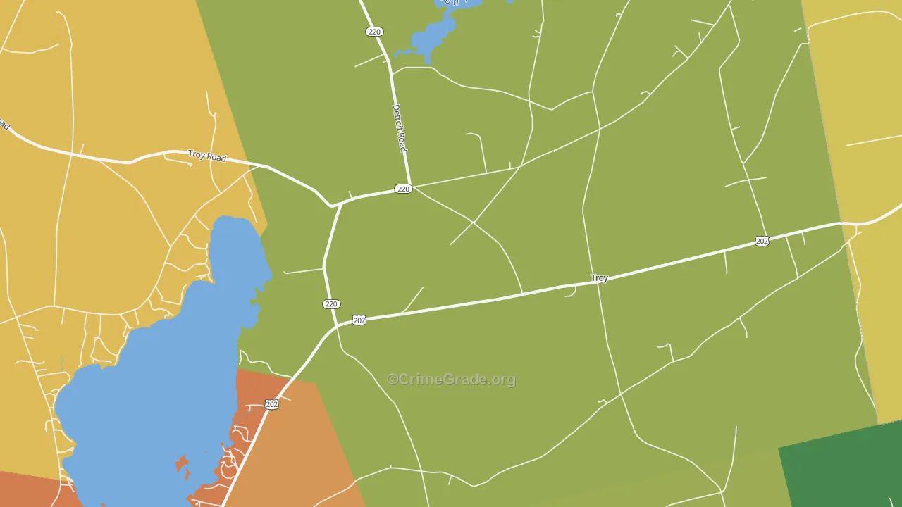 Troy, ME Map of Drug-Related Crime Rates