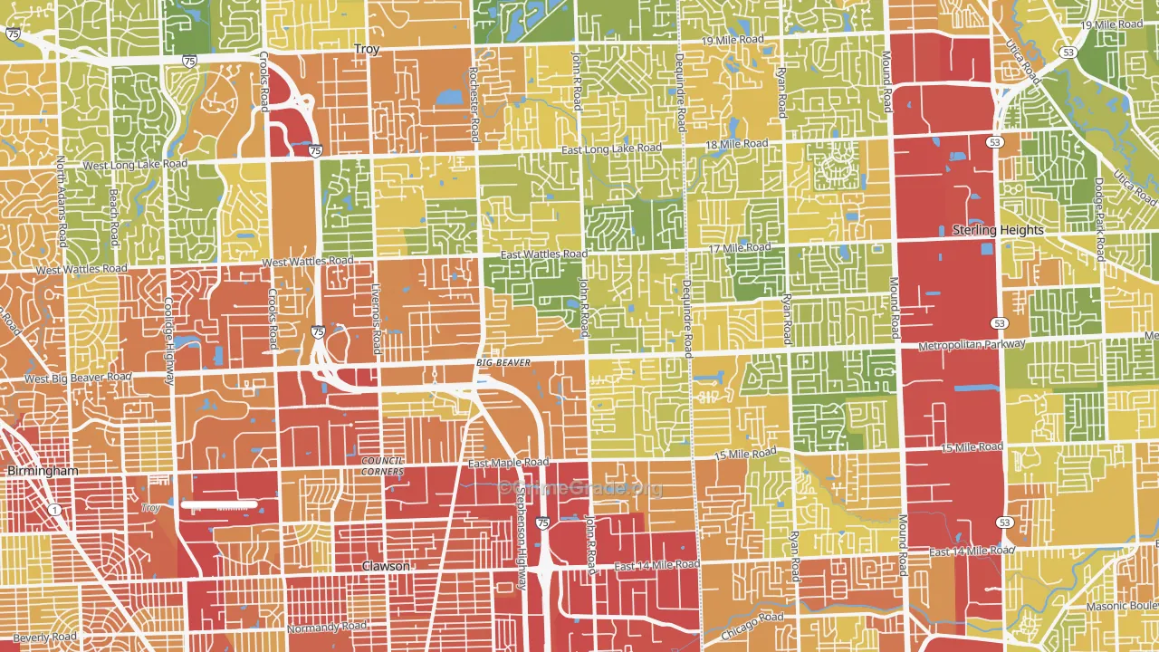 Troy, MI Map of Drug-Related Crime Rates