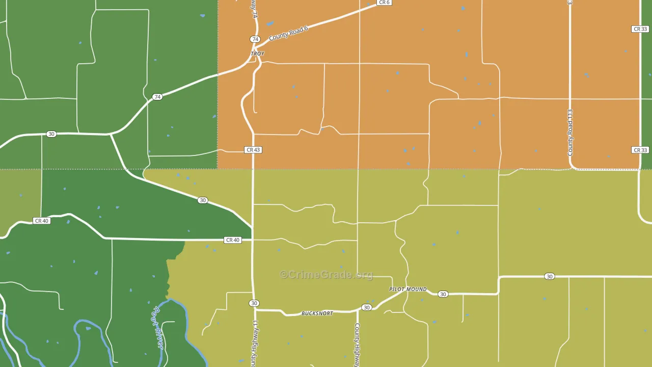Troy, MN Map of Drug-Related Crime Rates