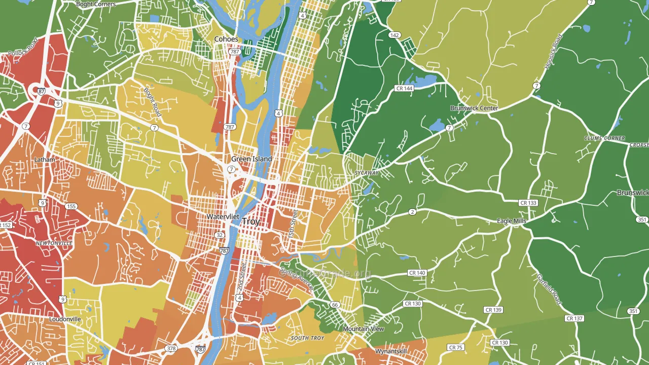 Troy, NY Map of Drug-Related Crime Rates