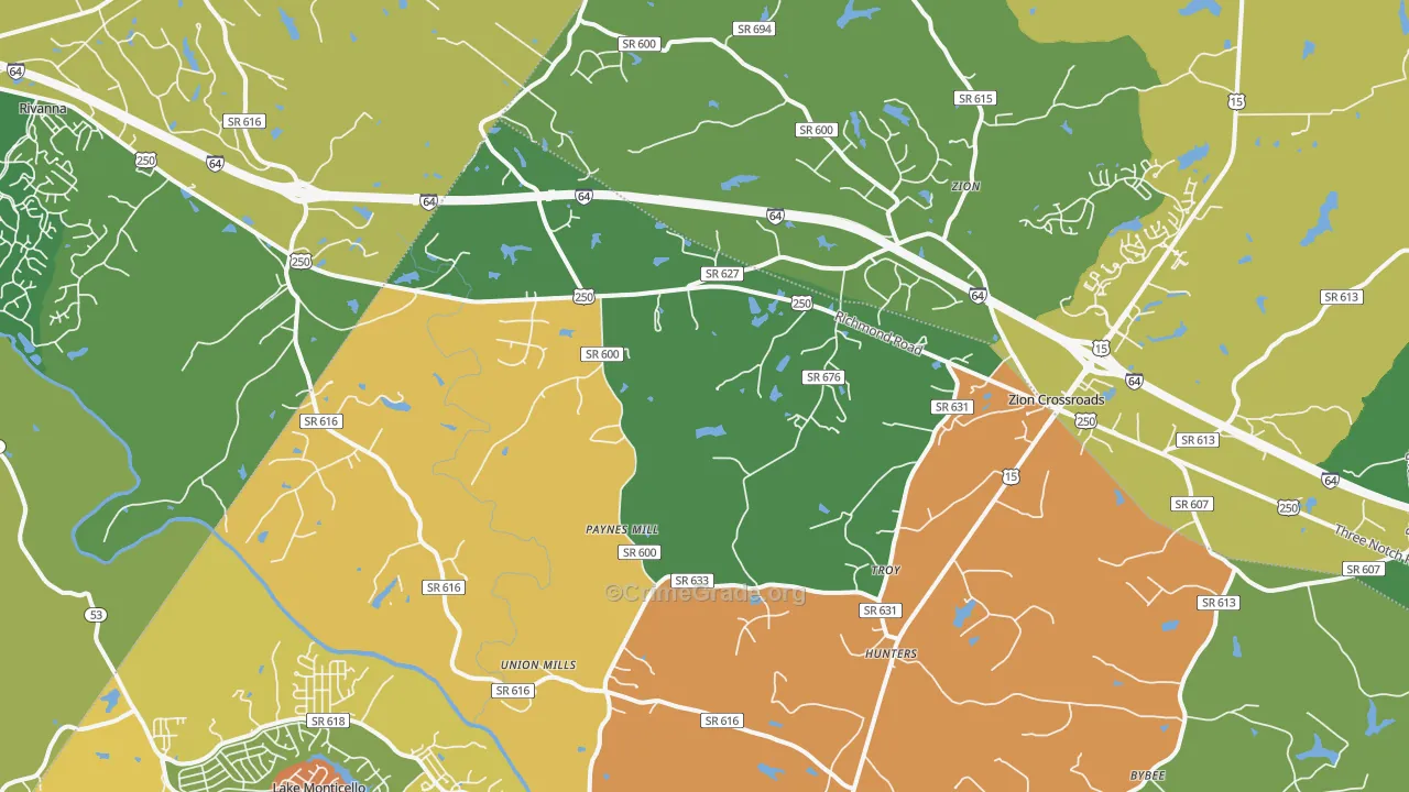 Troy, VA Map of Drug-Related Crime Rates