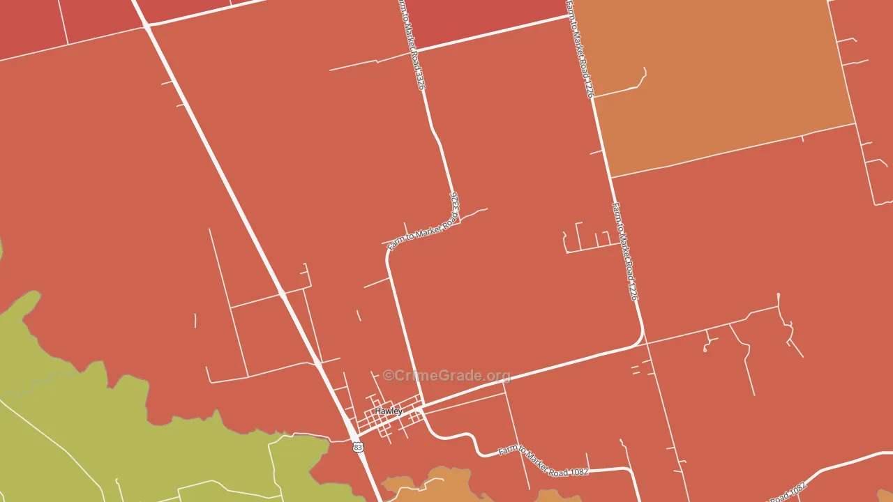 Truby, TX Map of Drug-Related Crime Rates