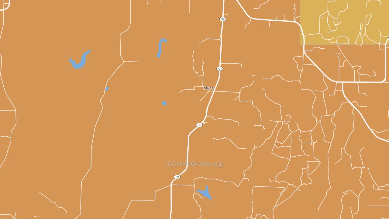 Truce, TX Map of Drug-Related Crime Rates